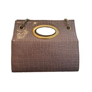 Croc Faux Leather Shoulder Bag​